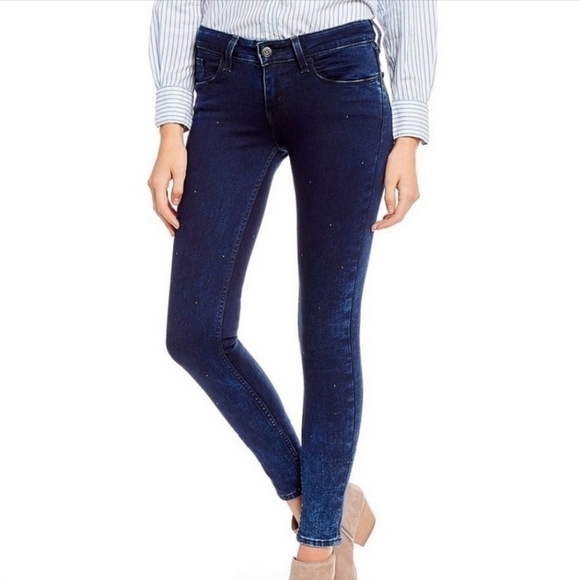 LEVI'S Woman's Classic Mid Rise Skinny Studded Jeans Denim Sz 8 29/30 - Picture 1 of 16